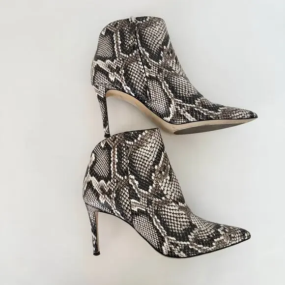 Giuseppe Zanotti Tysha Snake Embossed Leather Ankle Boots 37.5 (US7.5)